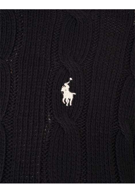 Maglione Girocollo a Trecce Nero RALPH LAUREN | 211-891640027